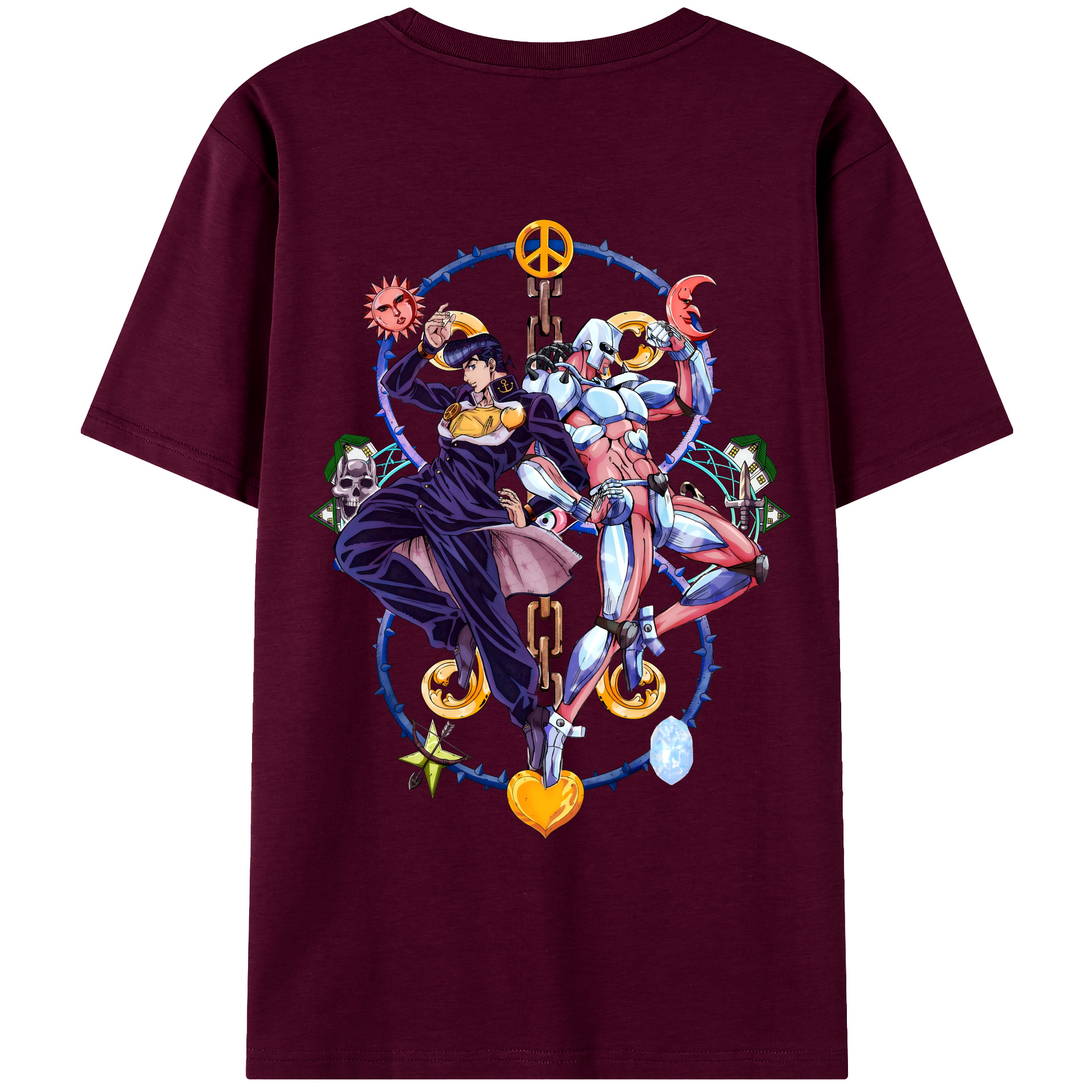 （画像用） ジョジョの奇妙な冒険 ひがしかた じょうすけ JoJo's Bizarre Adventure Higashikata Josuke レディース半袖Tシャツ(バックプリント)